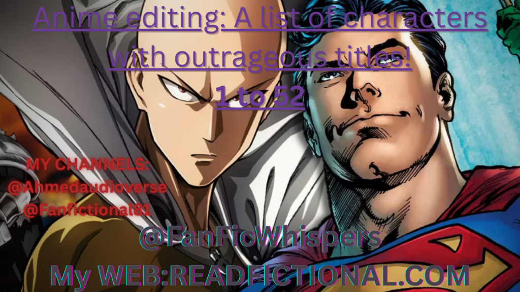 Anime editing: A list of characters with outrageous titles!